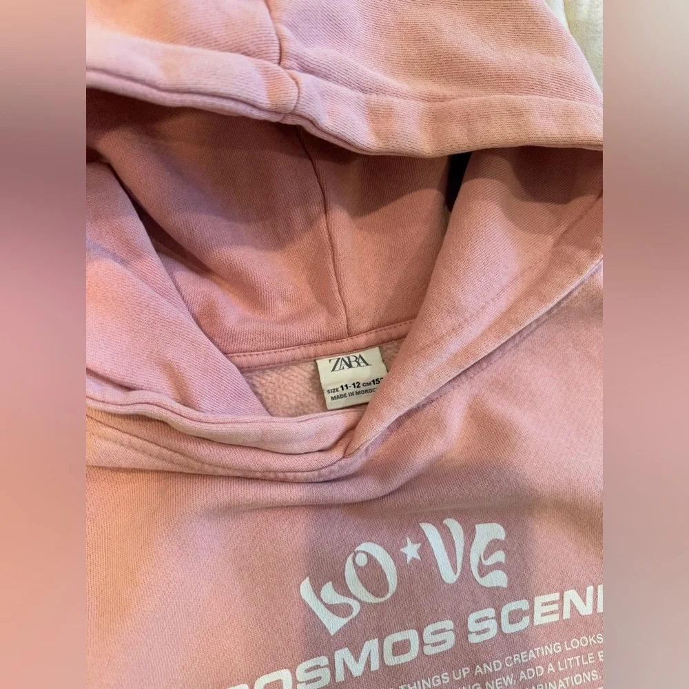 Zara. Girls.Cosmos Scene Pink Hoodie and Joggers Set